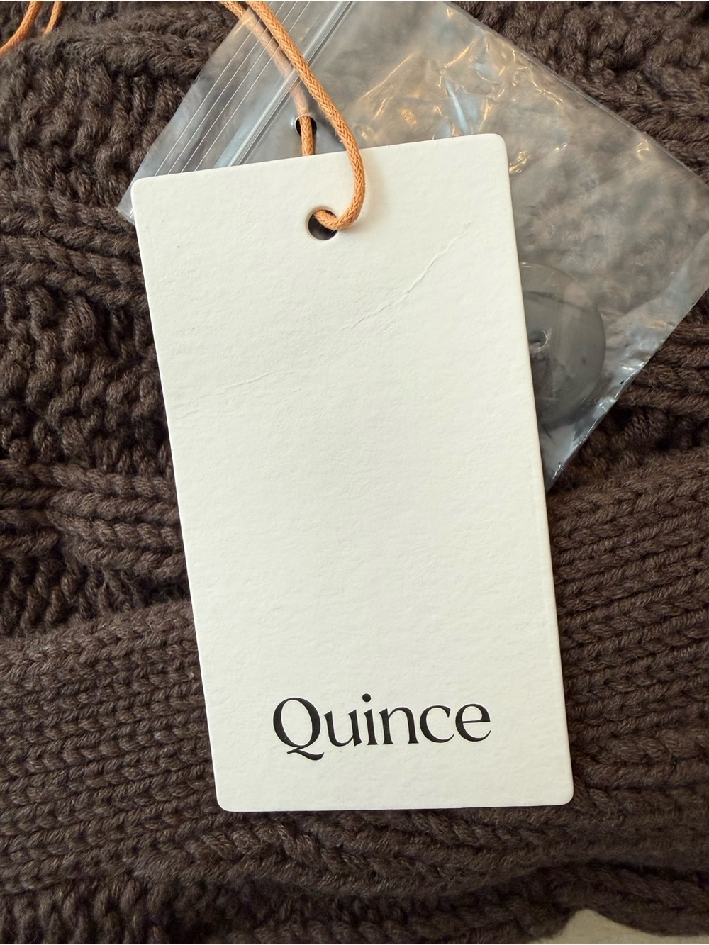 Quince 100% Organic Cotton Oversized Cable Knit Cardigan Heather Brown Large - Picture 5 of 16